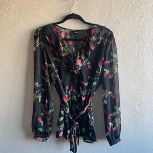 East 5th See-through Button Up roses Blouse